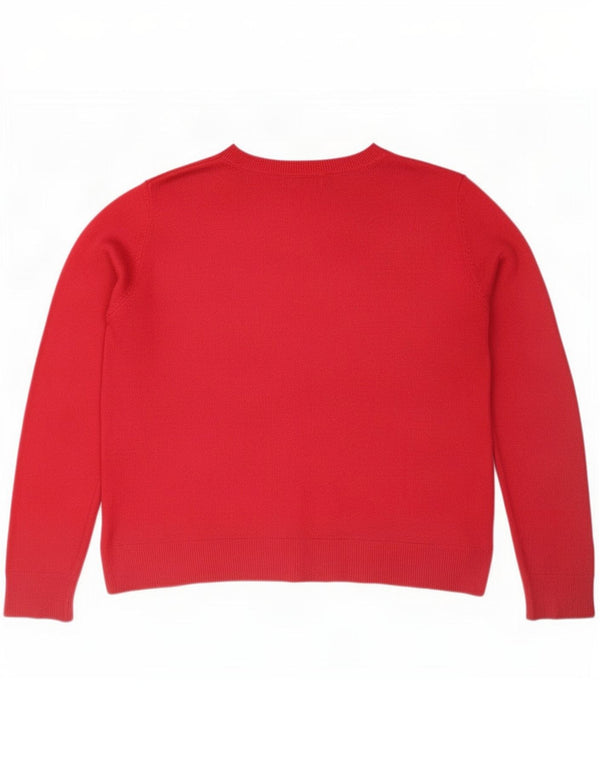 Marks & Spencer Suéter con Cuello Barco para Mujer UK 46 Grande Acrílico Rosa