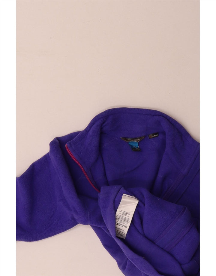 EDDIE BAUER Womens Fleece Jacket UK 6 XS Purple Colourblock Polyester