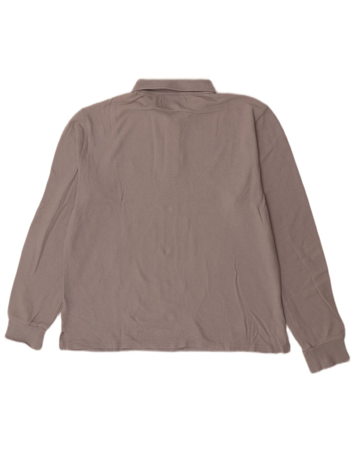 Marlboro Classics Mens Long Sleeve Polo Shirt Large Grey