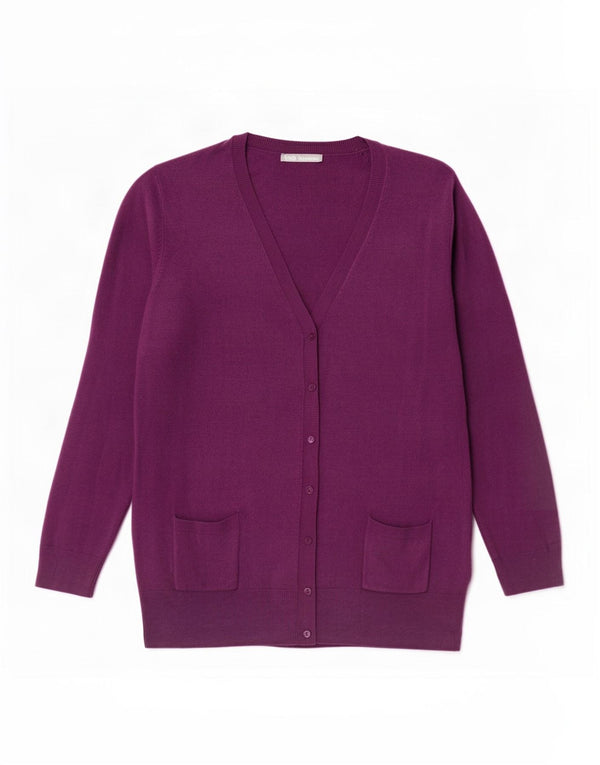 Marks & Spencer Damski sweter kardigan UK 18 XL Bordowy akryl