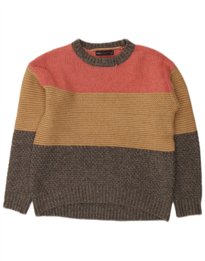 Marks & Spencer Womens Boat Neck Jumper Sweater UK 10 Small Multicoloured