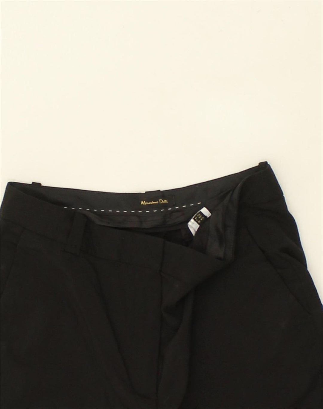 MASSIMO DUTTI Womens Tapered Casual Trousers US 4 XS W27 L27 Black Wool | Vintage Massimo Dutti | Thrift | Second-Hand Massimo Dutti | Used Clothing | Messina Hembry 