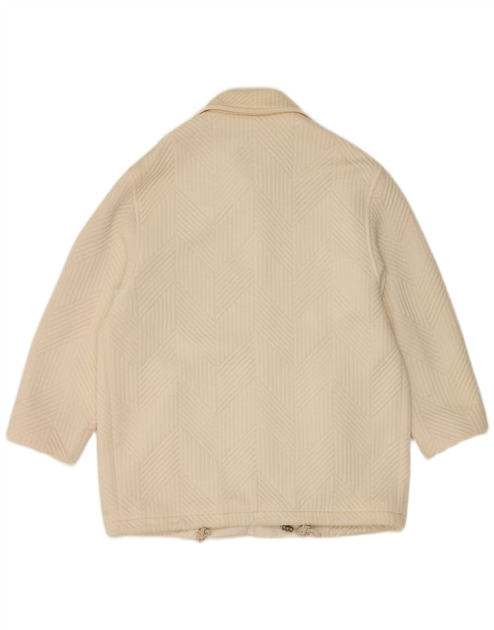 BYBLOS Womens Oversized Bomber Jacket IT 44 Medium Off White Polyamide