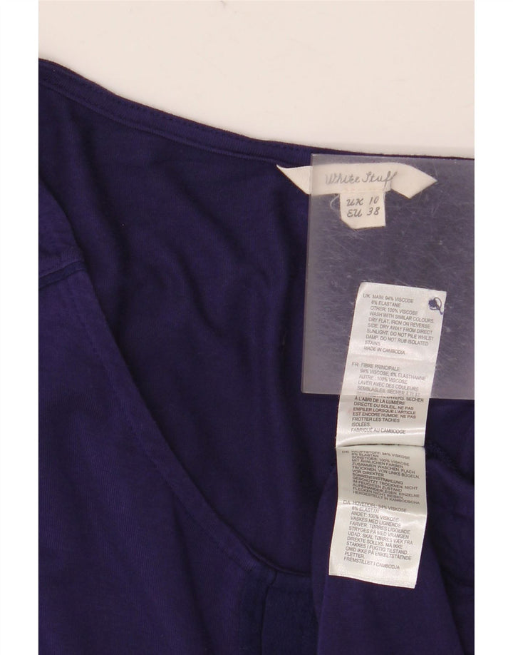 WHITE STUFF Damen Top Langarm UK 10 Small Lila Viskose
