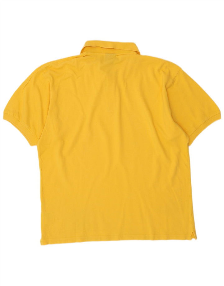 CHAMPION Mens Polo Shirt Large Yellow Cotton