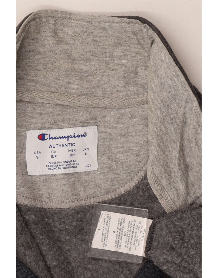 CHAMPION Mens Zip Neck Sweatshirt Jumper Small Grey Cotton Vintage Champion and Second-Hand Champion from Messina Hembry 
