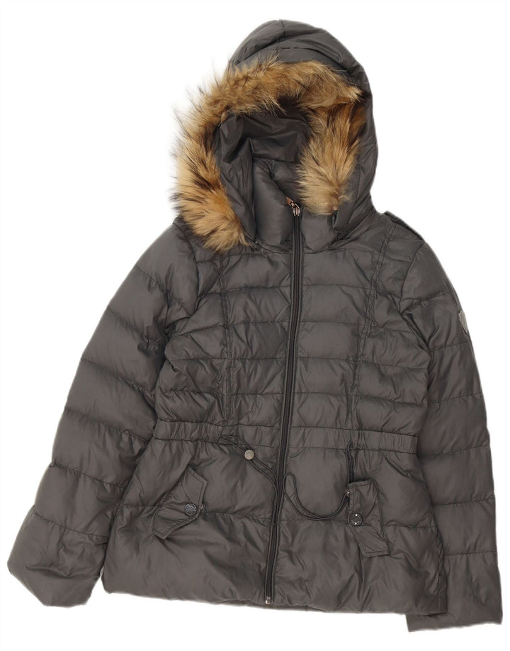 Liu Jo Girls Hooded Padded Jacket 11-12 Years Grey Polyamide