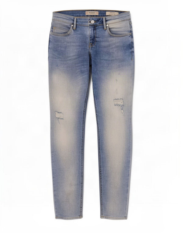 Guess Dame Marylin Distressed Low Skinny Jeans W28 L28 Blue Cotton