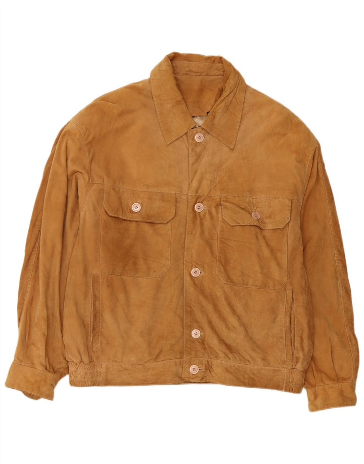 Jaqueta masculina vintage de camurça EU 54 XL couro bege