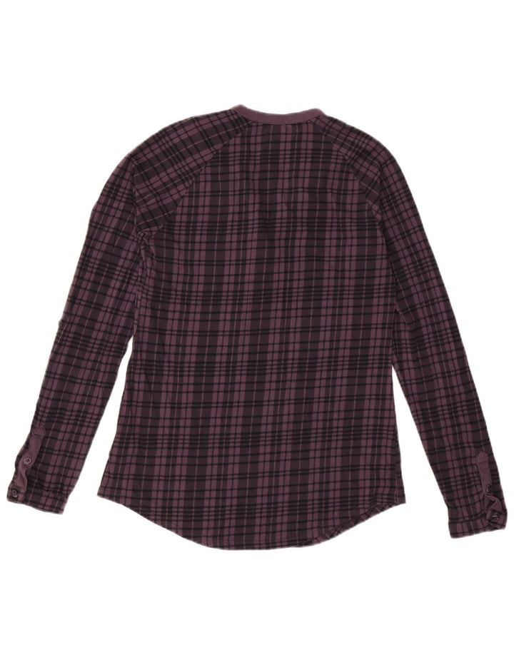 VANS Womens Long Sleeve Blouse Top UK 12 Medium Purple Check Cotton