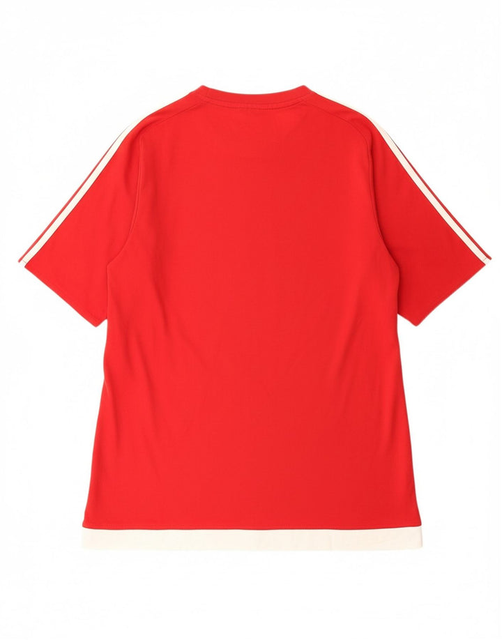 ADIDAS Mens Climalite T-Shirt Top Medium Red Colourblock Polyester
