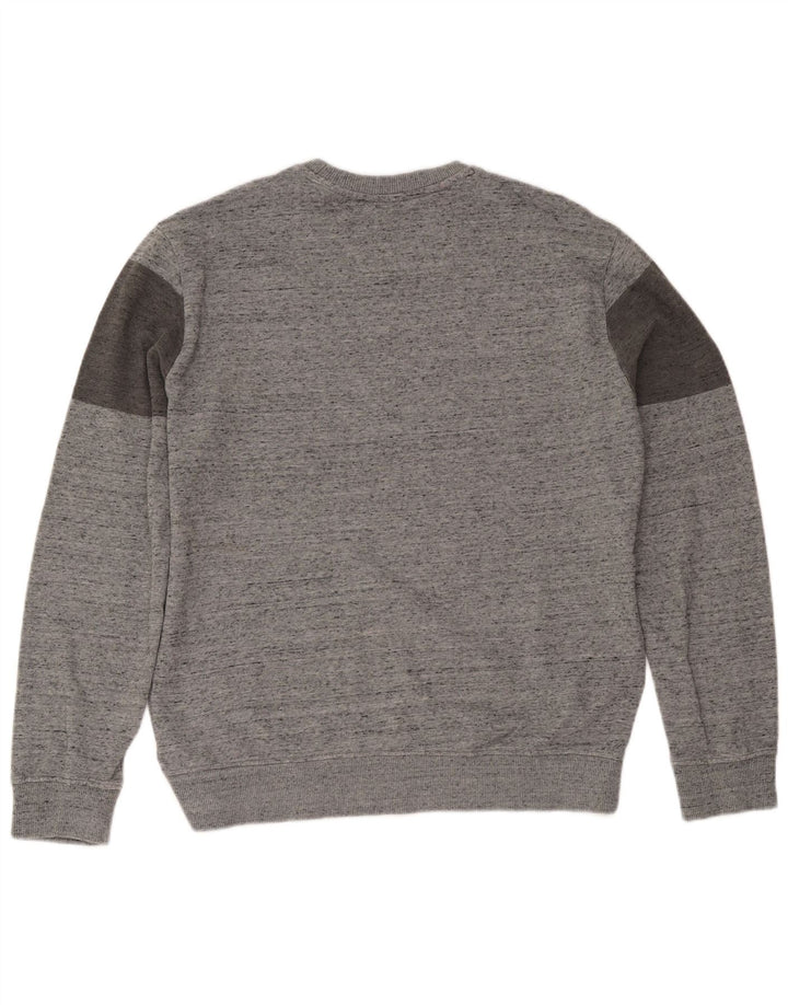Calvin Klein Mens Graphic Crew Neck Jumper Sweater Large Grey Flecked