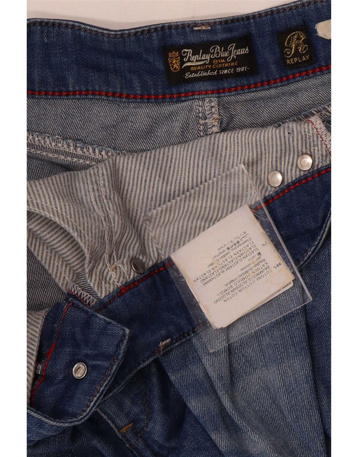 Replay Womens Slim Jeans W30 L34 Blue Cotton