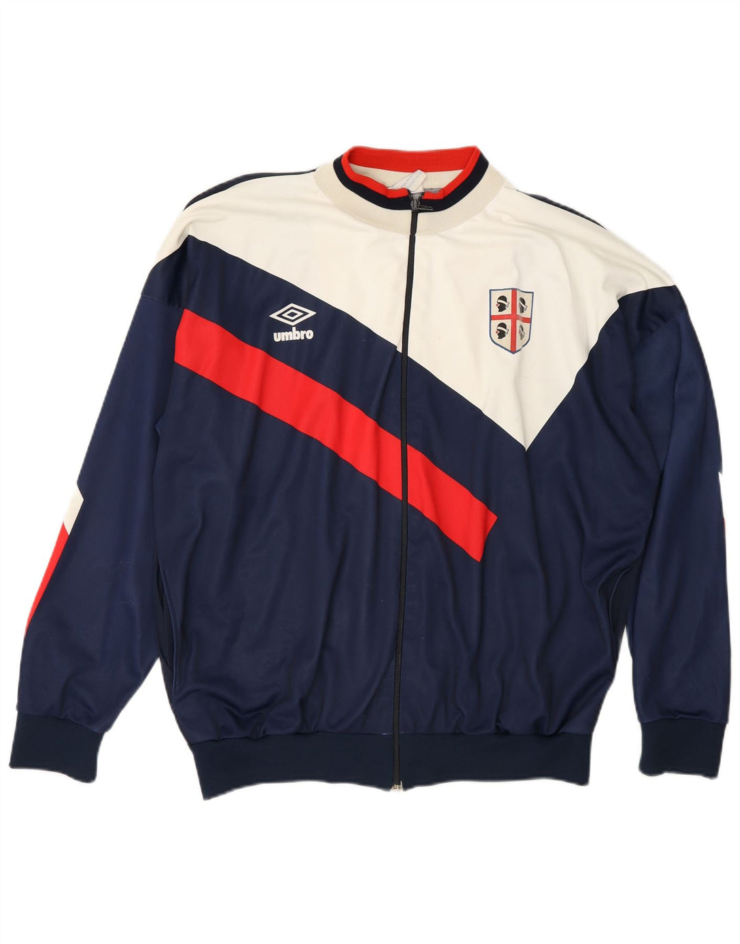 Umbro Mens Cagliari 1990-1991 Tracksuit Top Jacket Large Navy Blue