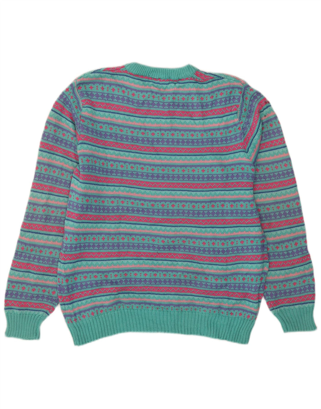 L.L.Bean Herre sweater med rund hals, stor flerfarvet Fair Isle Wool
