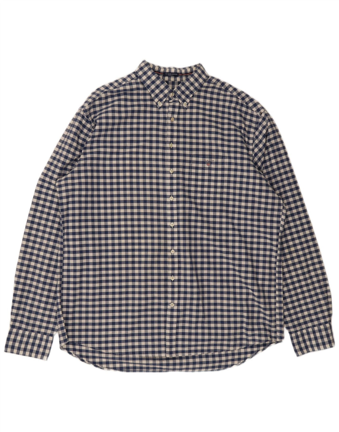 Мужская рубашка стандартного кроя Gant 3XL, синяя, хлопок в мелкую клетку