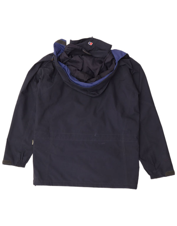 Berghaus Regnjakke med hætte til mænd UK 38 Medium Navy Blue Polyester