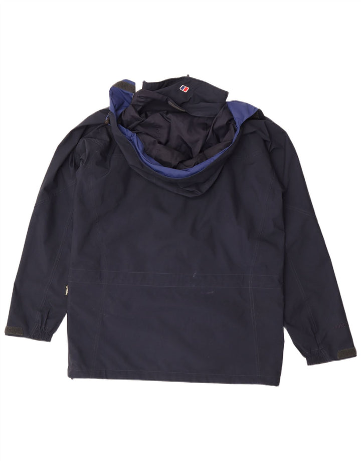 Berghaus Regnjakke med hætte til mænd UK 38 Medium Navy Blue Polyester
