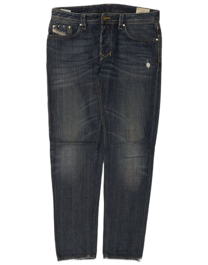 DIESEL Womens Larkee Distressed Slim Jeans W32 L32 Blue Cotton