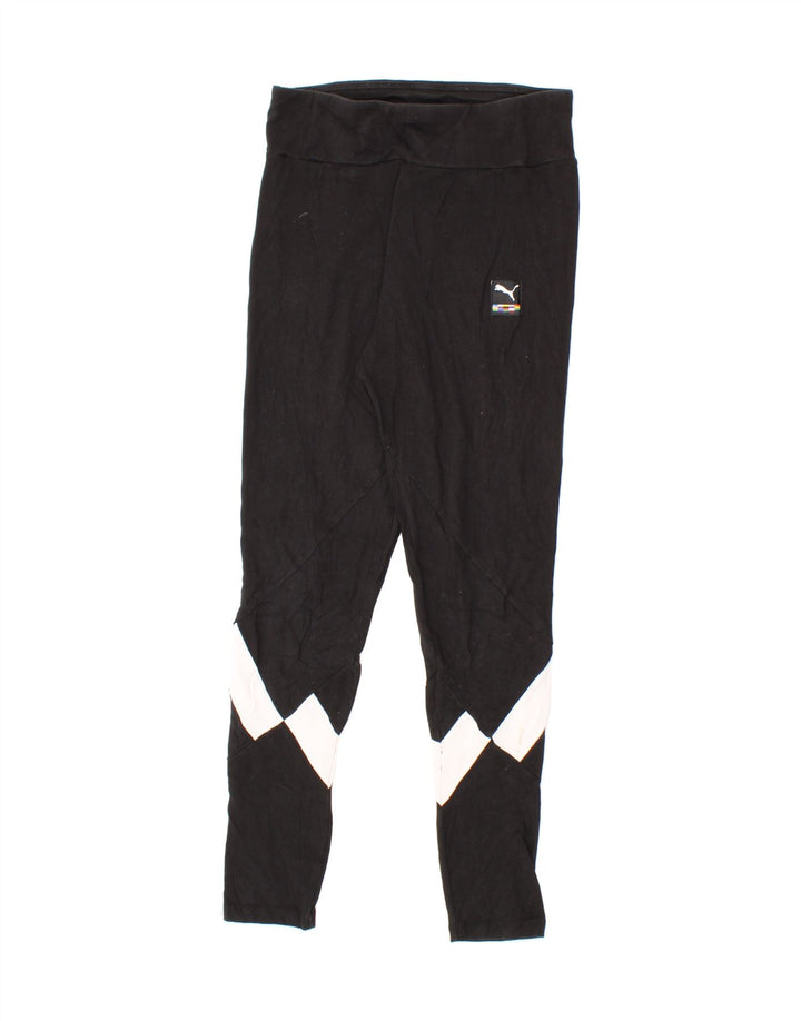 PUMA Womens Graphic Leggings UK 12 Medium Black Colourblock Vintage Puma and Second-Hand Puma from Messina Hembry 