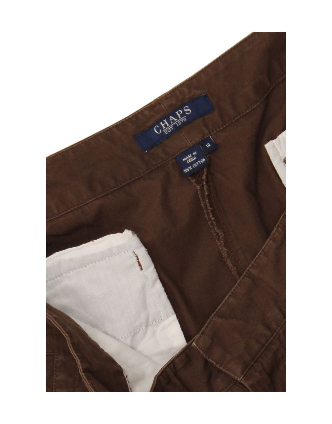 Calça Cargo Capri Feminina CHAPS US 14 XL W36 L20 Algodão Marrom