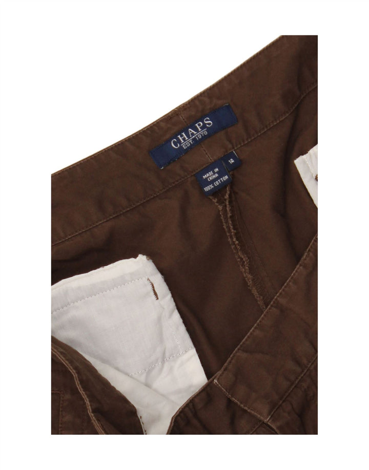 Calça Cargo Capri Feminina CHAPS US 14 XL W36 L20 Algodão Marrom