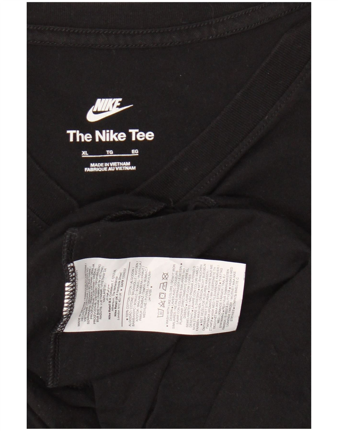 NIKE Herren T-Shirt Top XL Schwarz Baumwolle