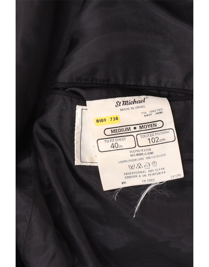 Marks & Spencer Mens St. Michael Blazer Jacket UK 40 Medium Navy Blue