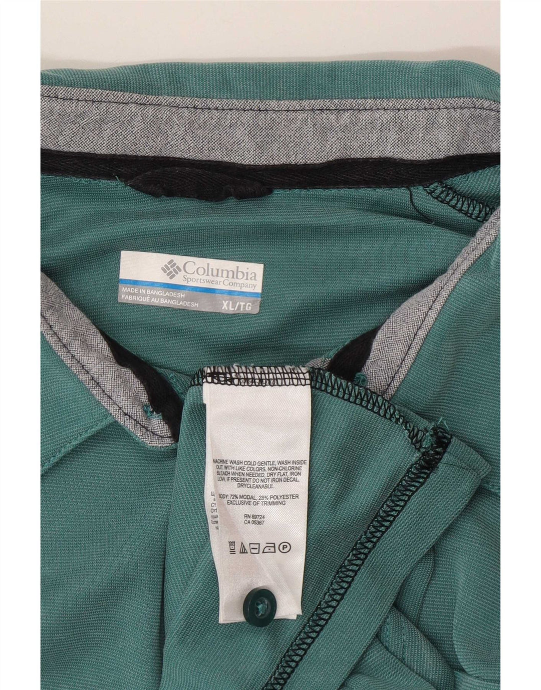 Columbia Mens Polo Shirt XL Green Modal