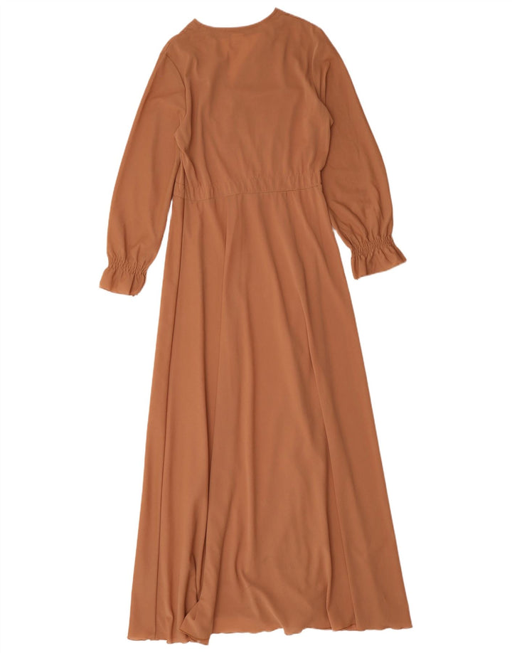 Rochie maxi vintage pentru femei UK 12 maro mediu