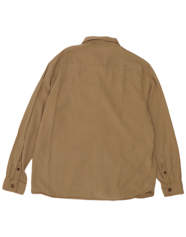 Ted Baker Mens Shirt Size 4 Large Beige Lyocell