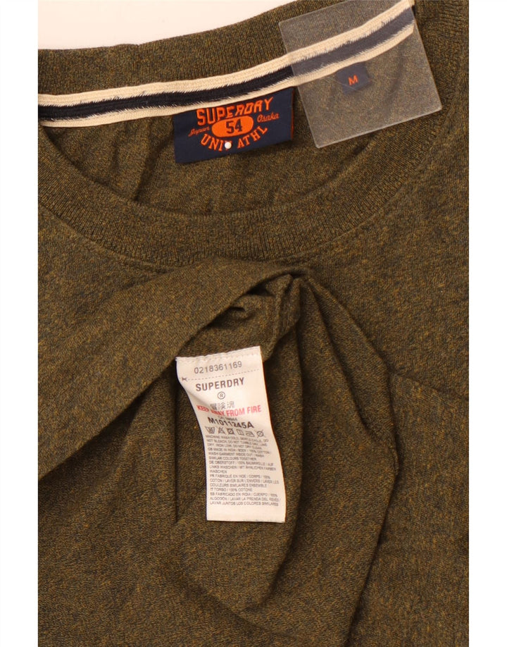 SUPERDRY Mens T-Shirt Top Medium Khaki Cotton