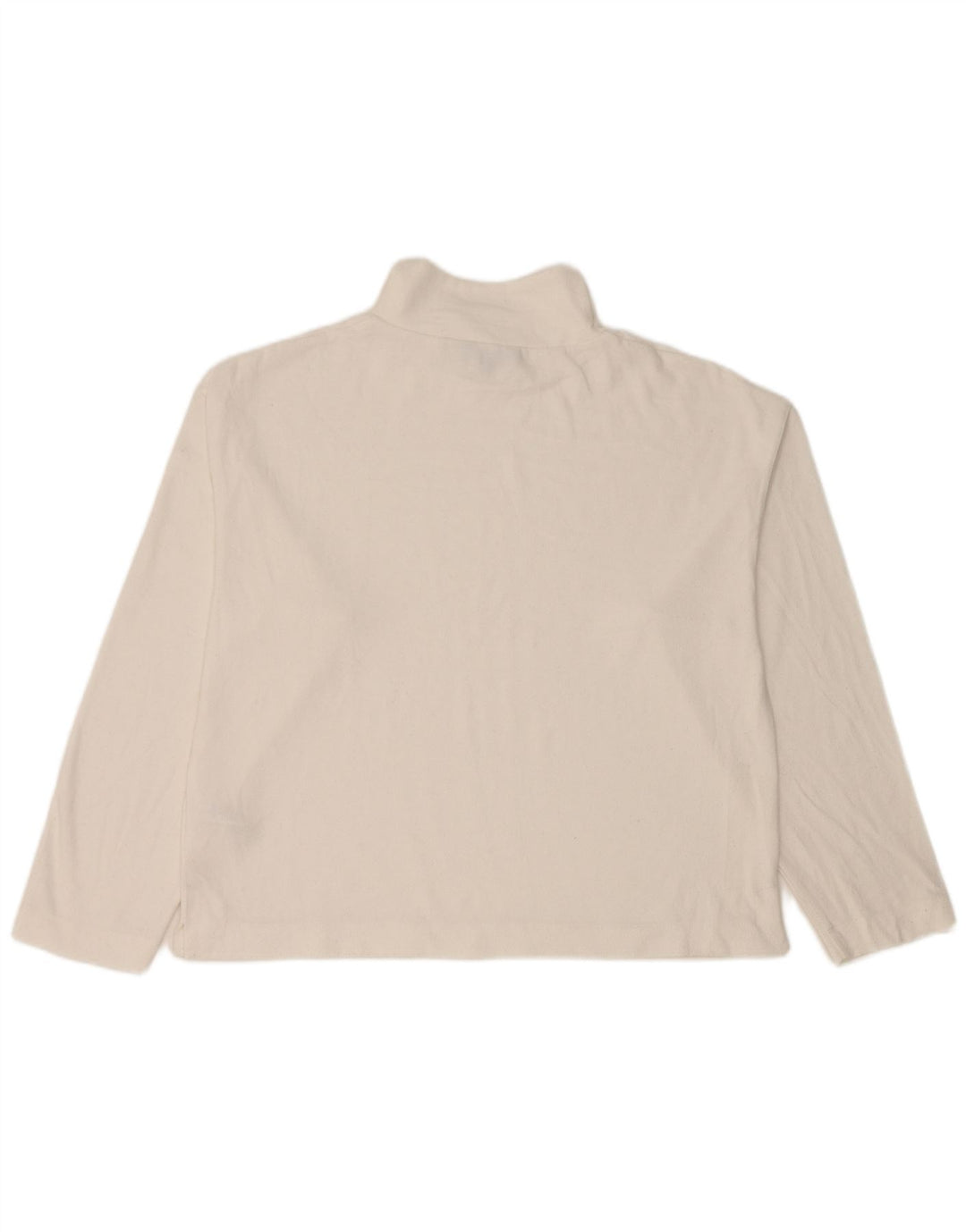 Marks & Spencer Womens Top Long Sleeve UK 12 Medium  White Polyester