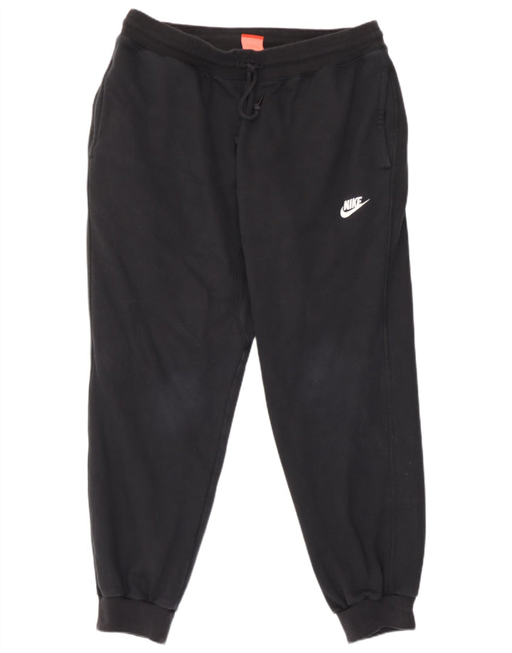 Nike Mens Tracksuit Trousers Joggers Large Black Cotton