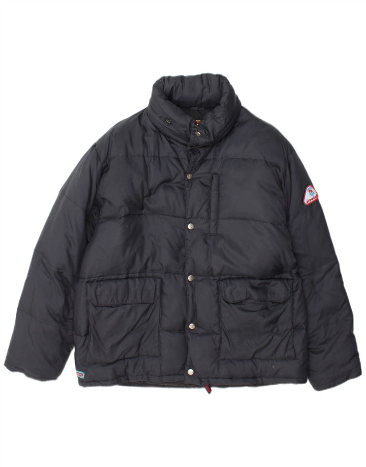 Invicta Womens Hooded Padded Jacket UK 14 Large Navy Blue Polyamide