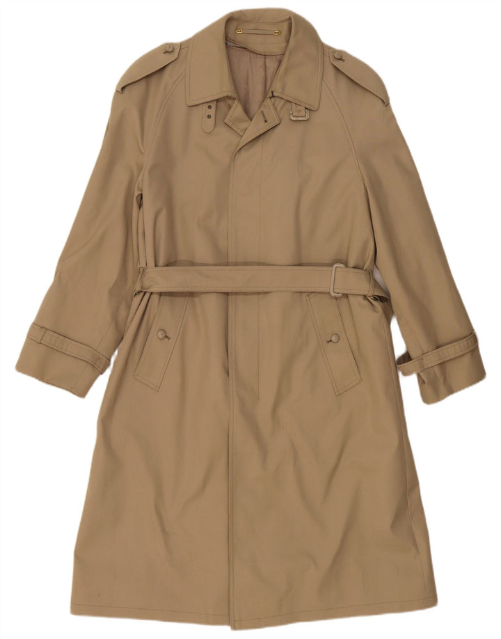Vintage Mens Trench Coat IT 46 Small Beige Wool
