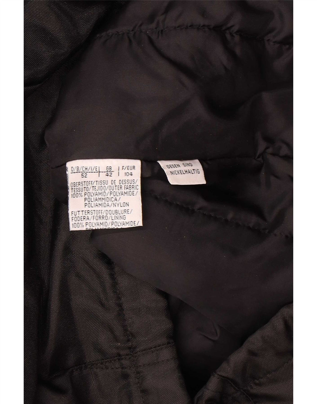 Vintage Mens Hooded Padded Jacket UK 42 XL Black Polyamide