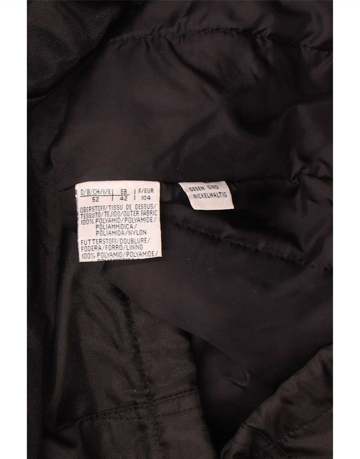 Vintage Mens Hooded Padded Jacket UK 42 XL Black Polyamide