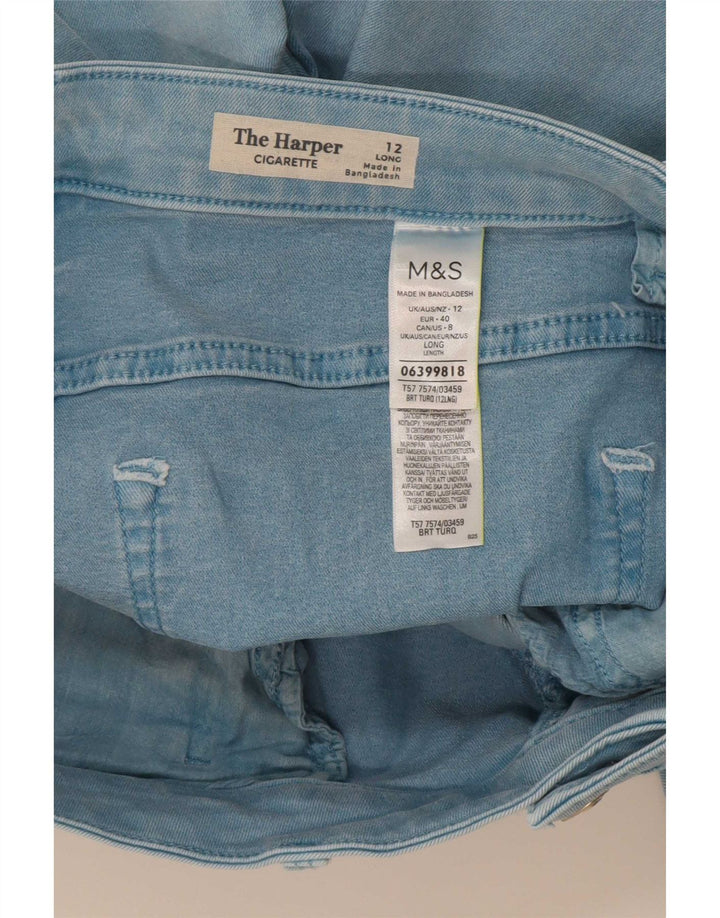 Marks & Spencer Womens Straight Jeans UK 12 Medium W30 L27 Turquoise
