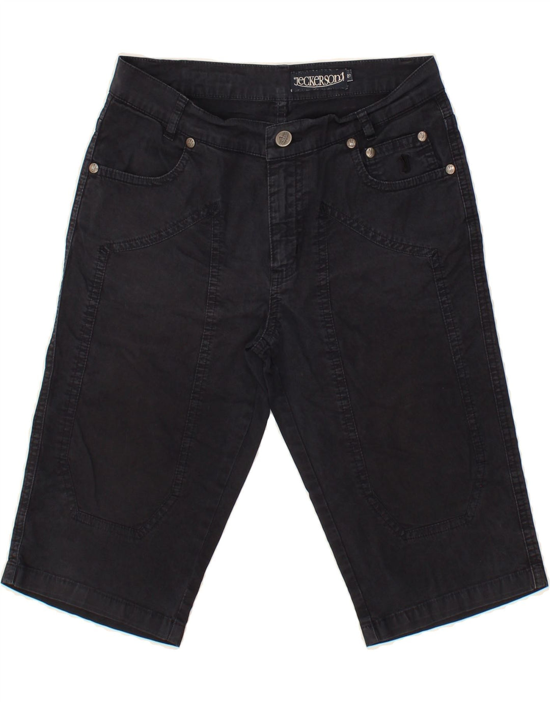 JECKERSON Womens Bermuda Shorts W27 Small Black Cotton Vintage Jeckerson and Second-Hand Jeckerson from Messina Hembry 