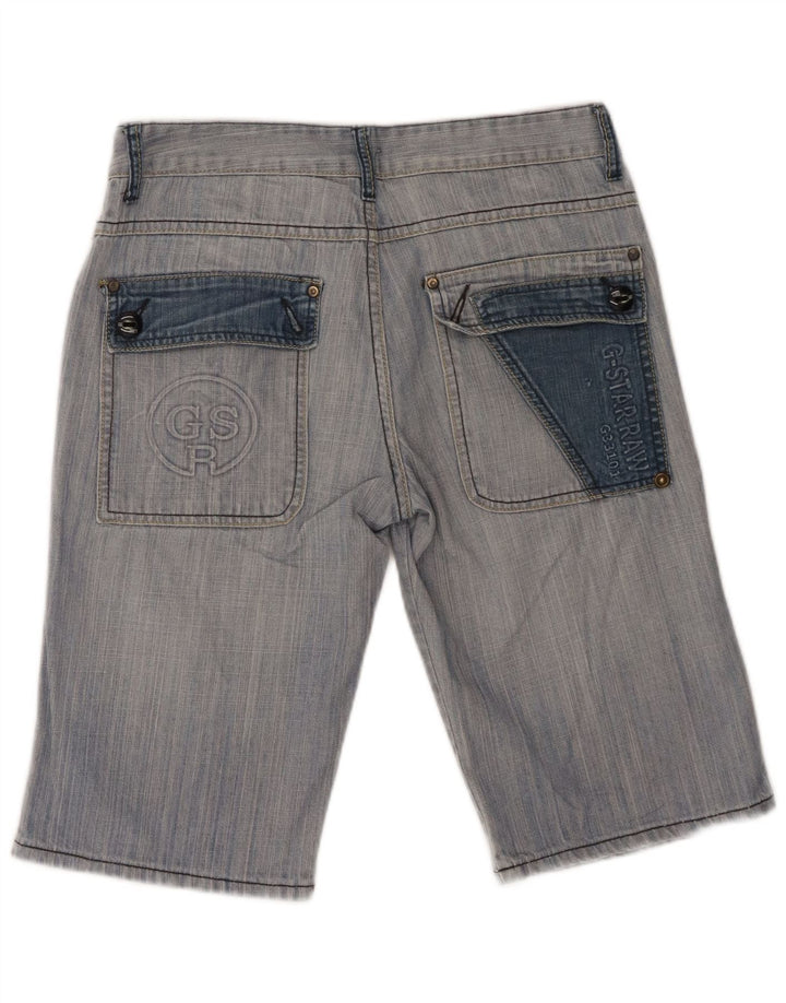 G-Star Mens Graphic Denim Shorts W32 Medium Blue Cotton
