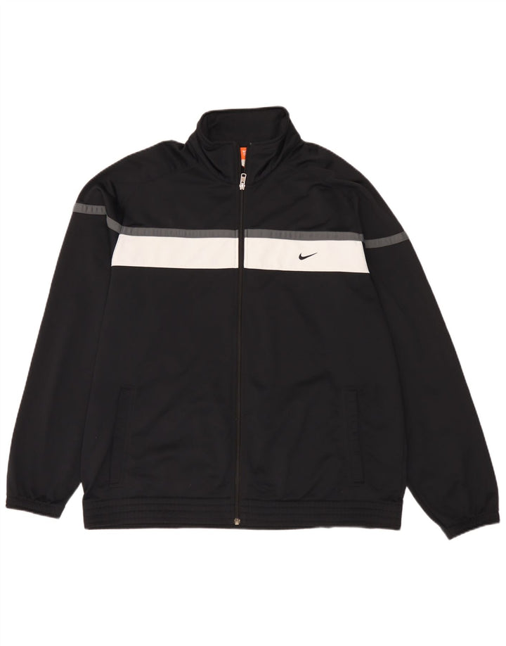 Nike Mens Tracksuit Top Jacket UK 46/48 XL Black Colourblock Polyester