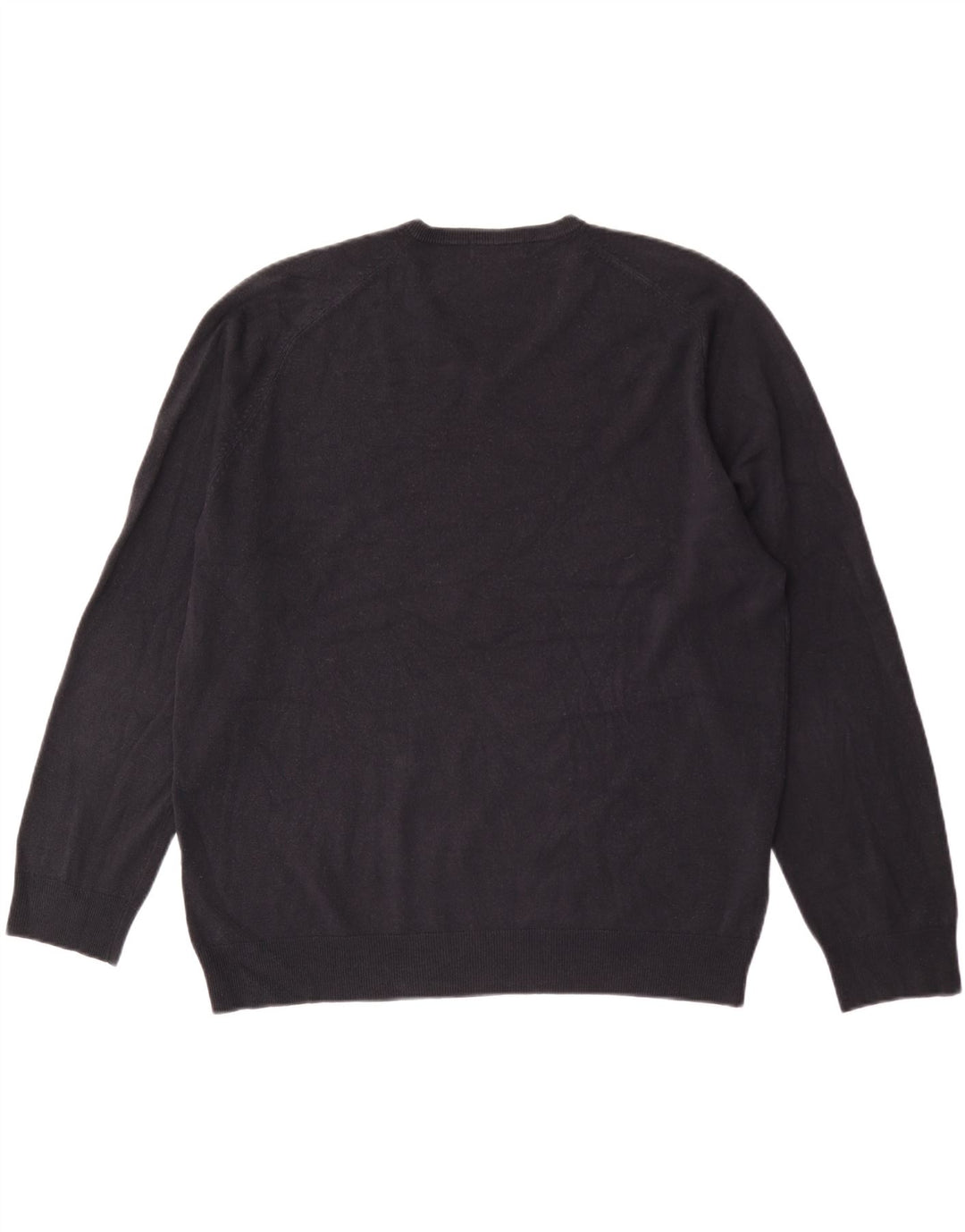 Marks & Spencer Mens V-Neck Jumper Sweater XL Navy Blue Acrylic