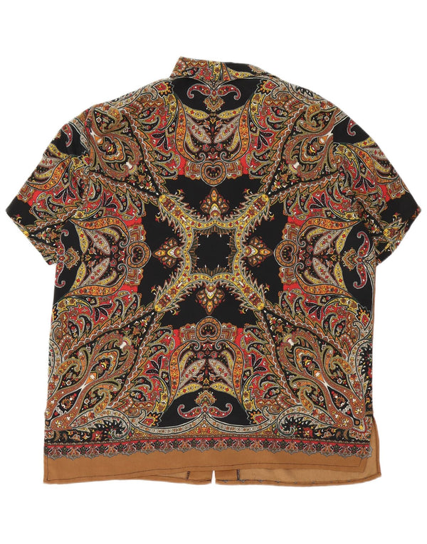 Vintage Womens Short Sleeve Shirt UK 18 XL Multicoloured Paisley