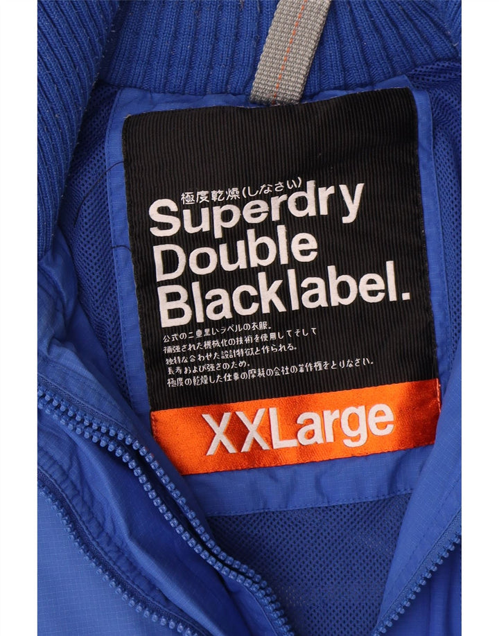 Superdry Mens Rain Jacket UK 44 2XL Blue Nylon