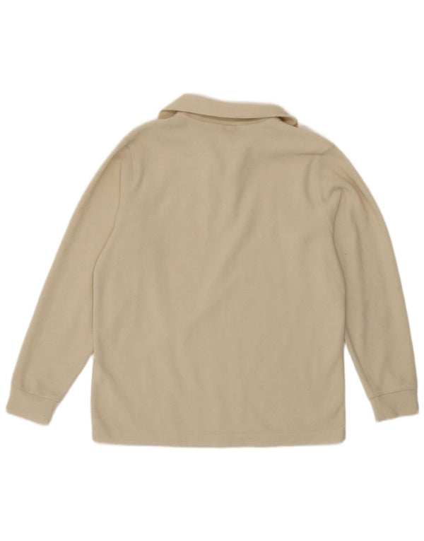 Maglione in pile da donna con zip e collo Invicta UK 12 medio poliestere bianco sporco