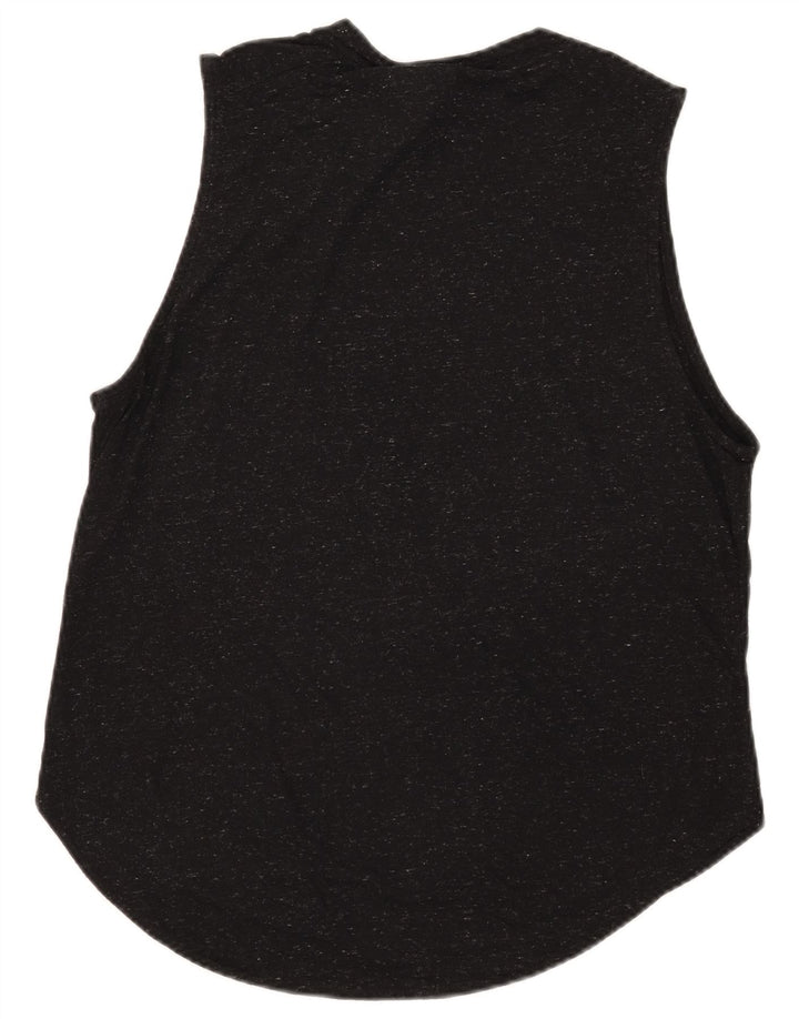 Adidas Womens Graphic Vest Top UK 12/14 Medium Black Flecked