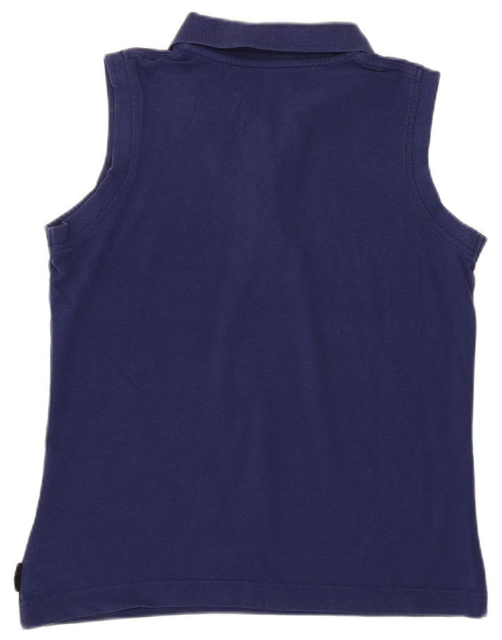 Kappa Womens Sleeveless Polo Shirt UK 12 Medium Navy Blue