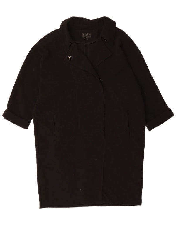 Topshop Womens Oversized Overcoat UK 14 Large Black Polyester