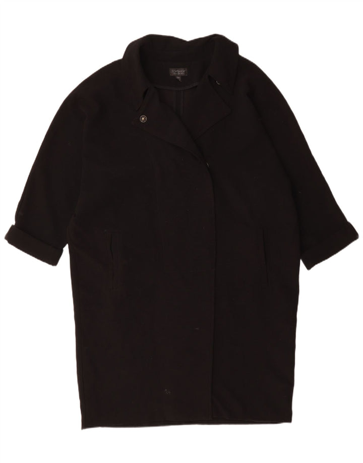 Topshop Dame Oversized Overfrakke UK 14 Stor Sort Polyester